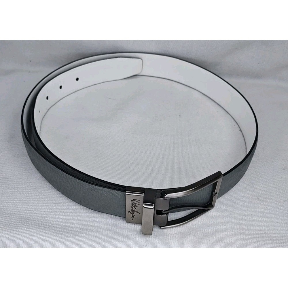 Walter Hagen leather reversible white Gray Golf Dress belt Men's SIZE 34-36